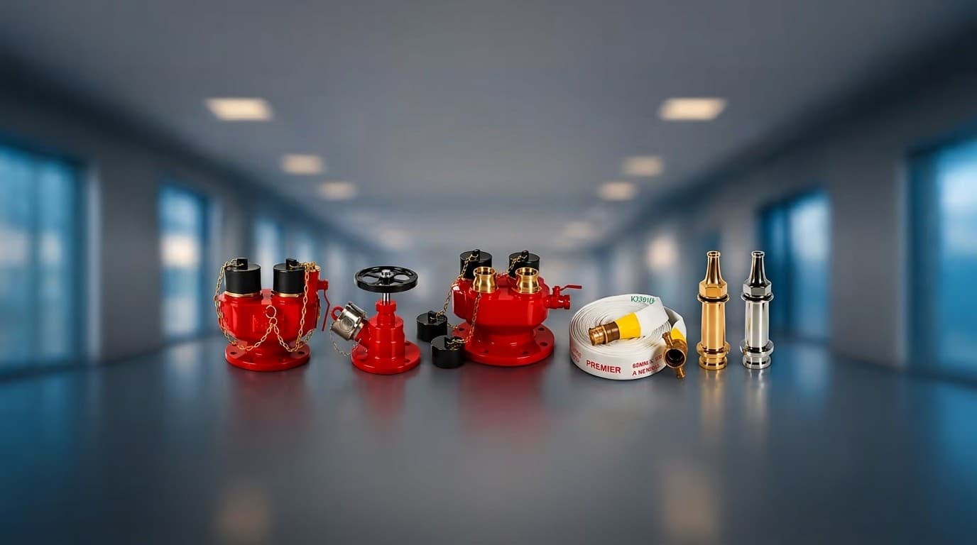 Fire Hydrant System with landing valves and hoses